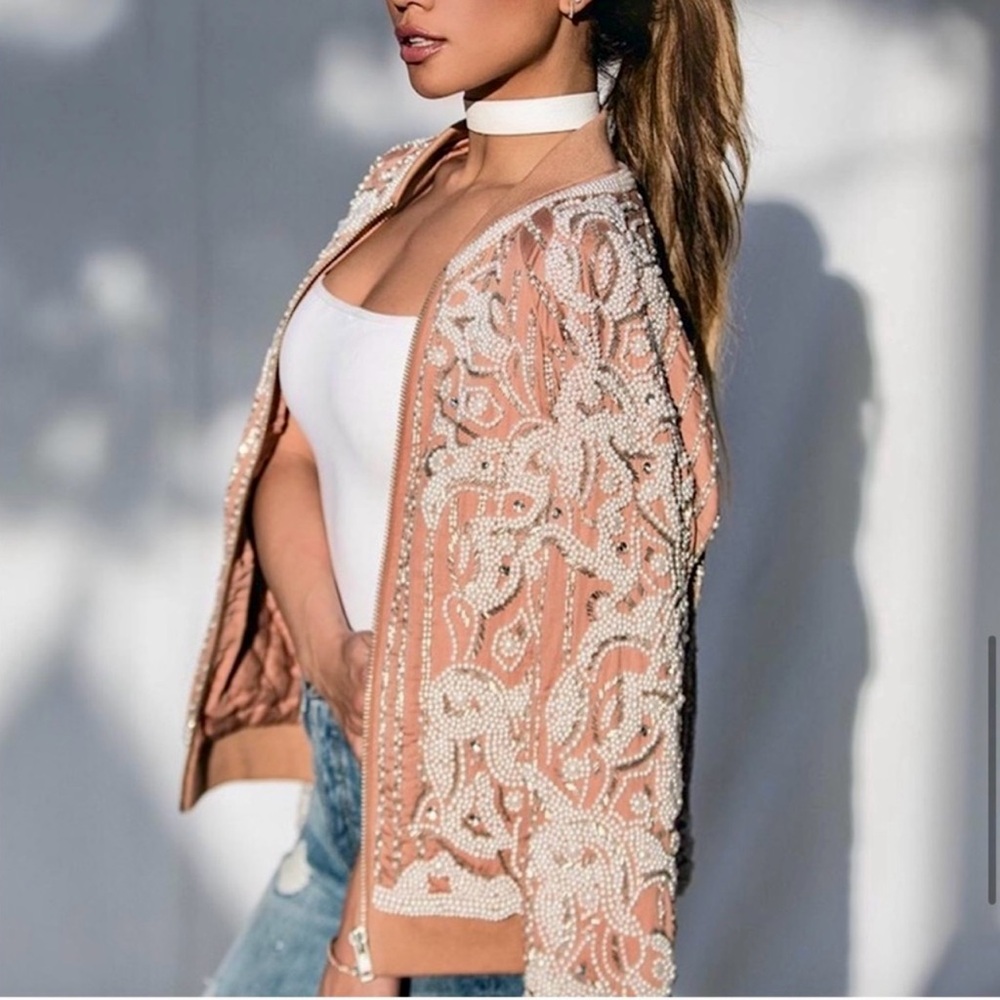 X by NBD Bella Embellished Bomber Jacket